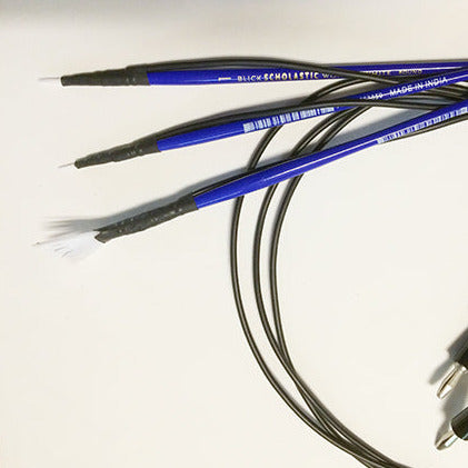electric adapted paint brush set: #1, 00, and fan brush