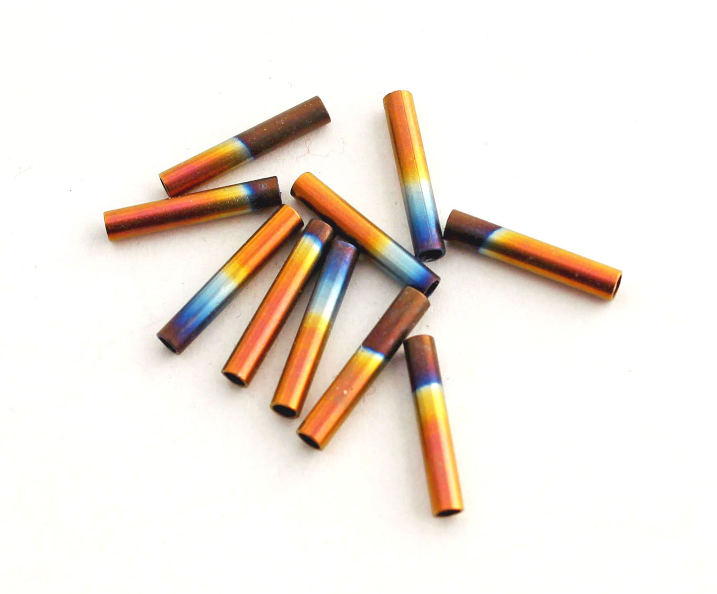 Brown-Fuchsia Bugle Beads
