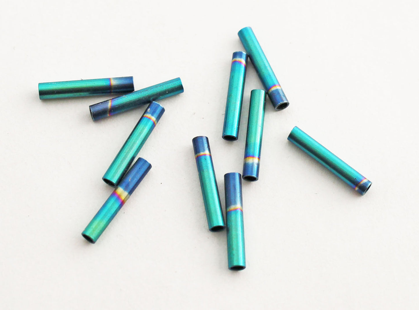 Dark Blue-Teal Bugle Beads