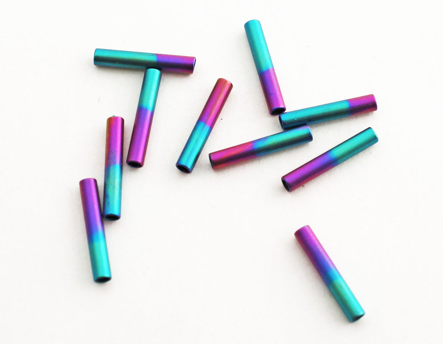 Red Violet-Apple Green Bugle Beads