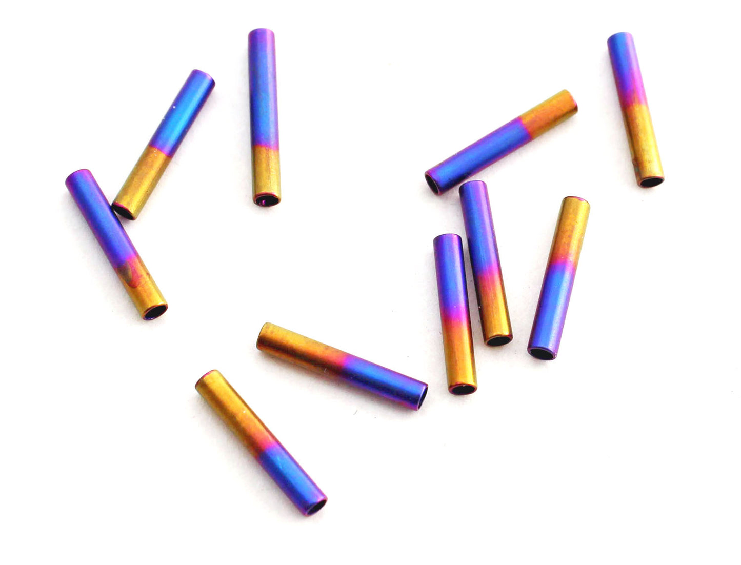 Rose Gold-Violet Bugle Beads