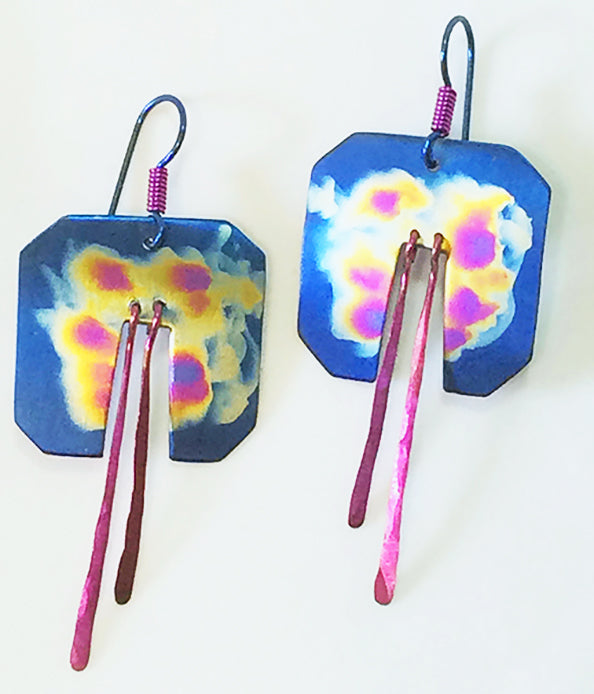 Dark Blue Gas Cloud Earrings