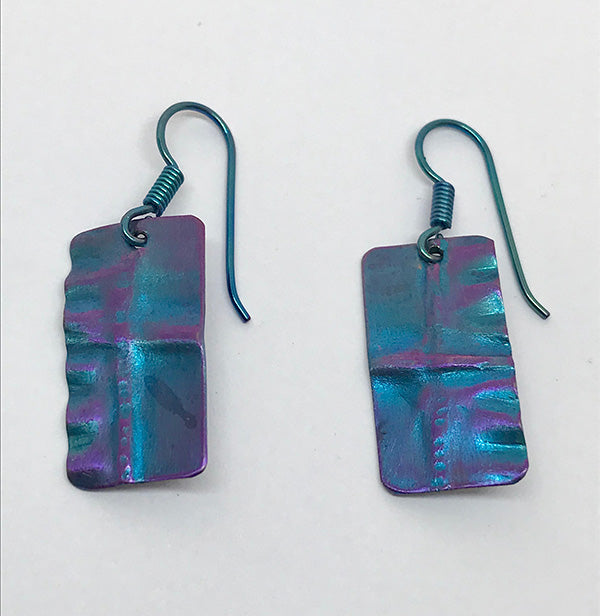 Fold Formed Niobium Earrings