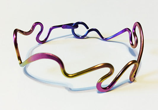 Gold - Blue Violet Squiggle Bracelet