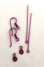 instant earring kit 1: 2 coil earwires, 2 eyepins, and 2 small spiral charms