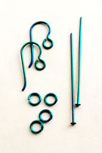 instant earring kit 1: 2 loop earwires, 2 headpins, and 4 jumprings