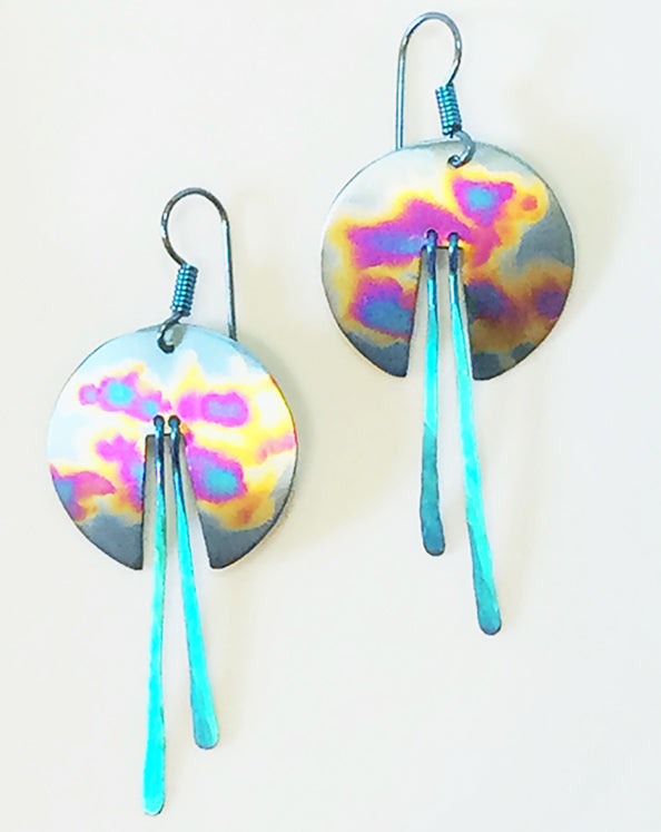 Light Blue Gas Cloud Earrings