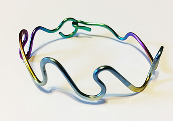 Light Blue - Green Squiggle Bracelet