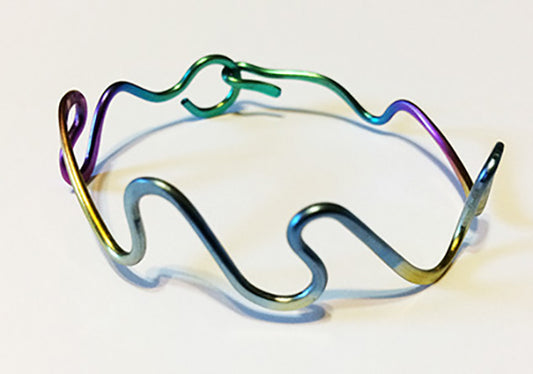 Light Blue - Green Squiggle Bracelet
