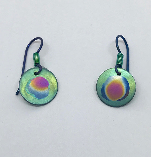 Nebula Niobium Circle Earrings