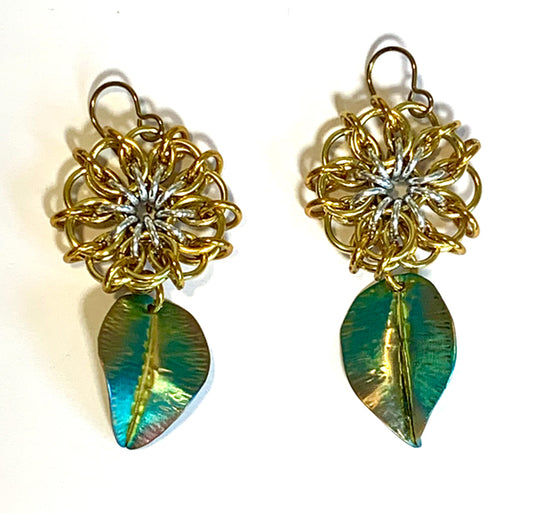 Gold Celtic Flower Earrings