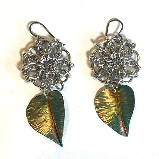 Silver Celtic Flower Earrings