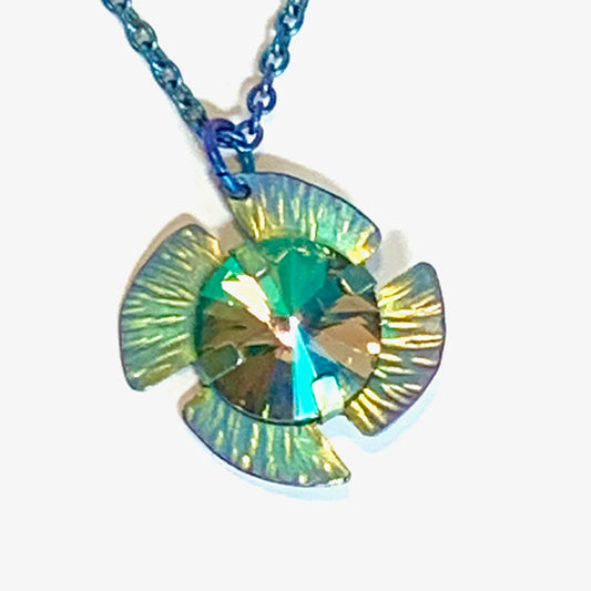Green Rivoli Flower Pendant