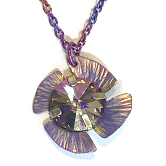 Violet Rivoli Flower Pendant