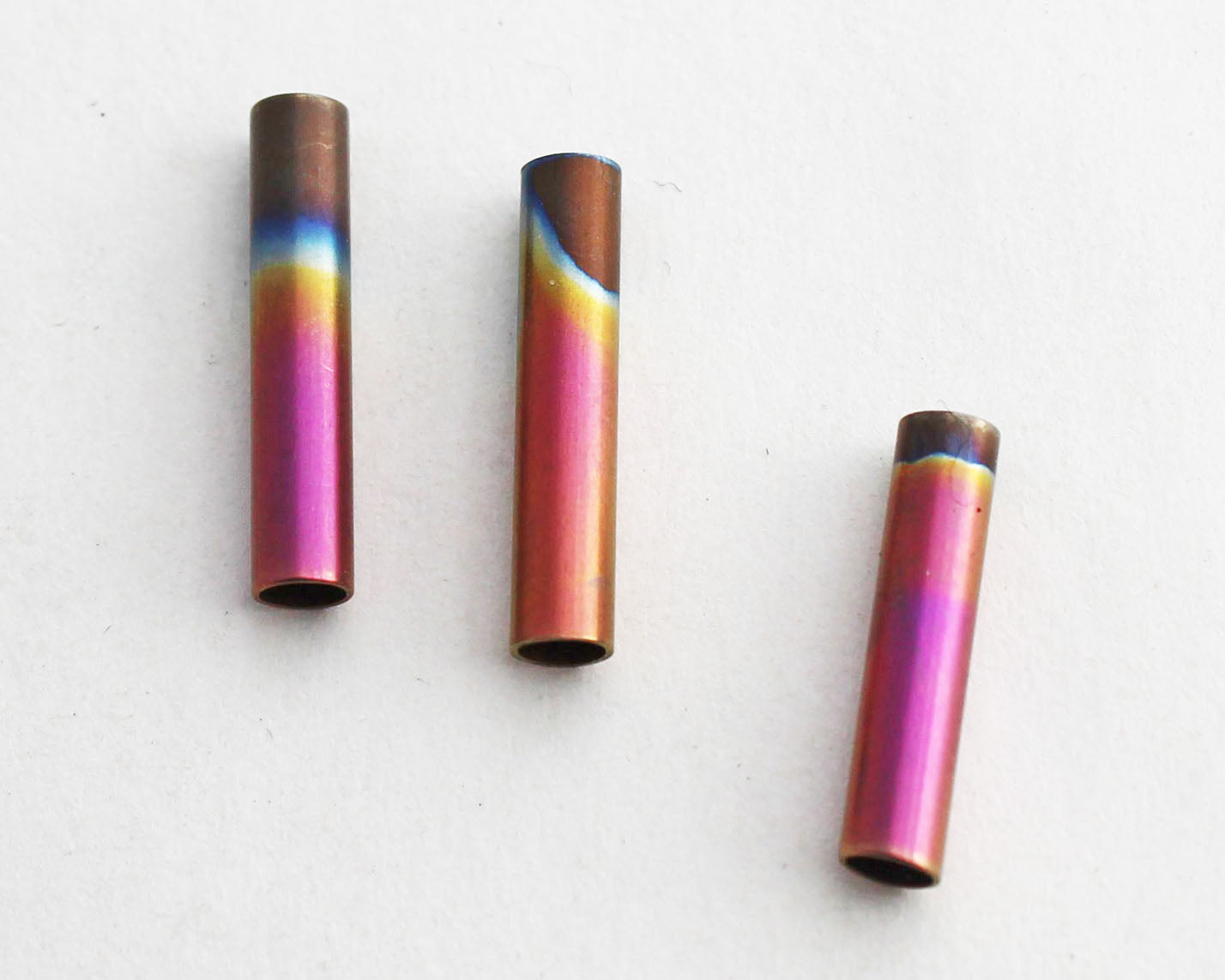 Brown-Red Violet Tube Bead