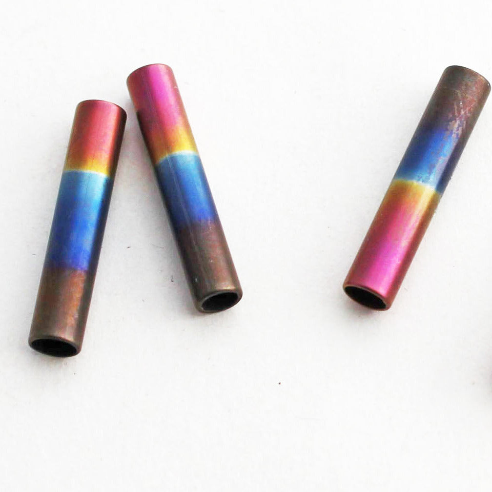 Brown Rainbow Red Violet Tube Bead